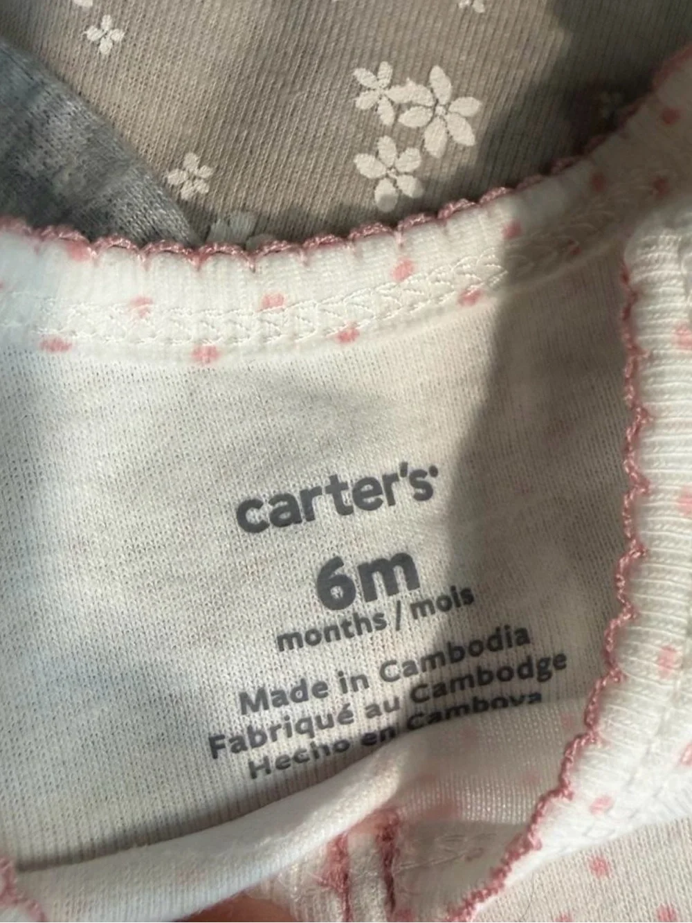 (825-7) Carter’s Baby Girl Short Sleeve Onesies Lot 6-Pack - NWOT Size 6 Months